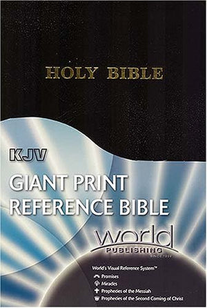Holy Bible: King James Version, Black, Imitation Leather, Giantprint Reference Bible With World's Visual Reference System,Used