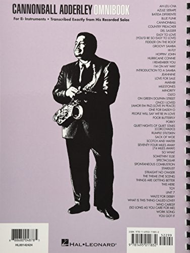 Cannonball Adderley  Omnibook: For Eflat Instruments,Used
