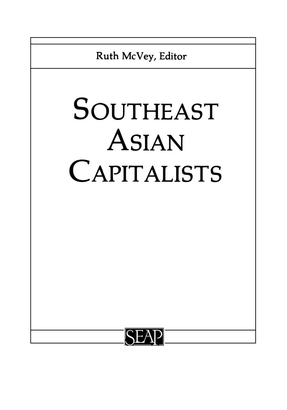 Southeast Asian Capitalists (Studies On Southeast Asia),Used