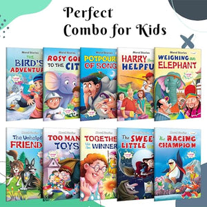 Complete Learning Library Pack 2 : My First Collection Of 10 Story Books For Children | Toddler Story Book Set With Moral Values And Character Building Stories
