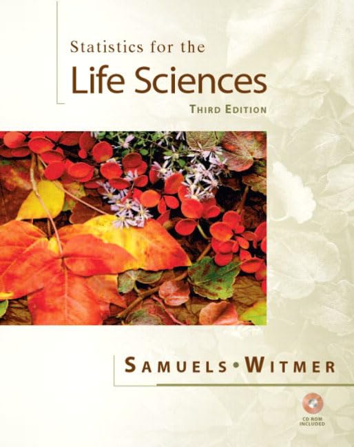 Statistics For The Life Sciences (3Rd Edition),New