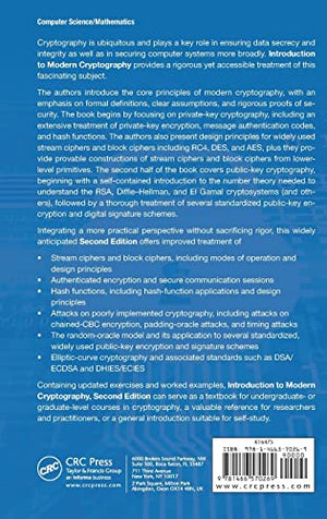 Introduction to Modern Cryptography (Chapman & Hall/CRC Cryptography and Network Security Series),Used