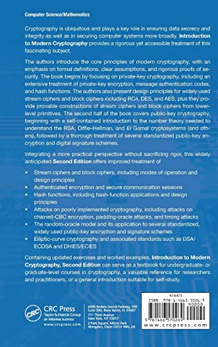 Introduction to Modern Cryptography (Chapman & Hall/CRC Cryptography and Network Security Series),Used
