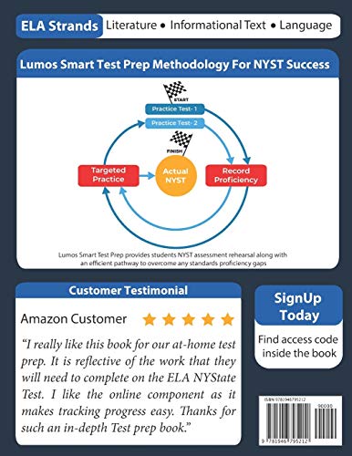 New York State Test Prep: Grade 8 English Language Arts Literacy (ELA) Practice Workbook and Fulllength Online Assessments: NYS,Used