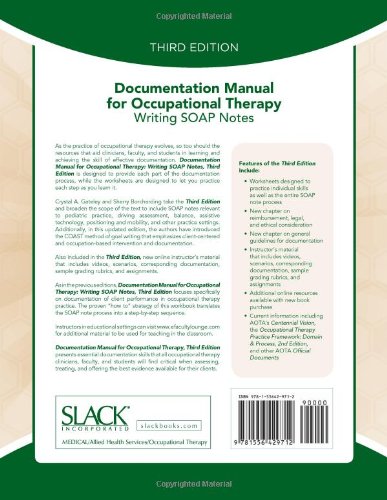 Documentation Manual for Occupational Therapy: Writing SOAP Notes,New