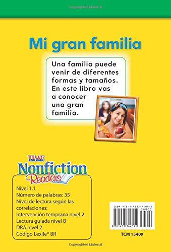 Mi gran familia (My Big Family) (Spanish Version) (TIME FOR KIDS Nonfiction Readers) (Spanish Edition),Used