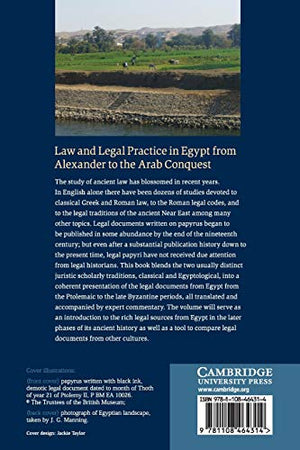 Law and Legal Practice in Egypt from Alexander to the Arab Conquest: A Selection of Papyrological Sources in Translation, with I,Used