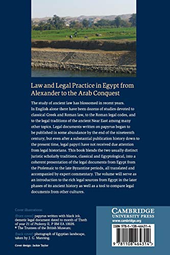 Law and Legal Practice in Egypt from Alexander to the Arab Conquest: A Selection of Papyrological Sources in Translation, with I,Used