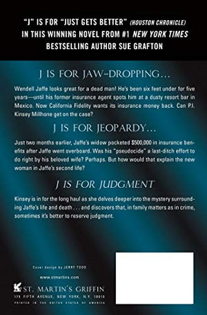 J' Is For Judgment: A Kinsey Millhone Novel (Kinsey Millhone Alphabet Mysteries, 10),Used