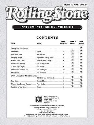 Selections from Rolling Stone Magazine's 500 Greatest Songs of All Time (Instrumental Solos), Vol 1: Flute, Book & CD (Rolling S,Used