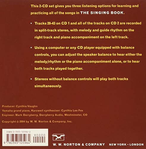 recordings to accompany THE SINGING BOOK,Used