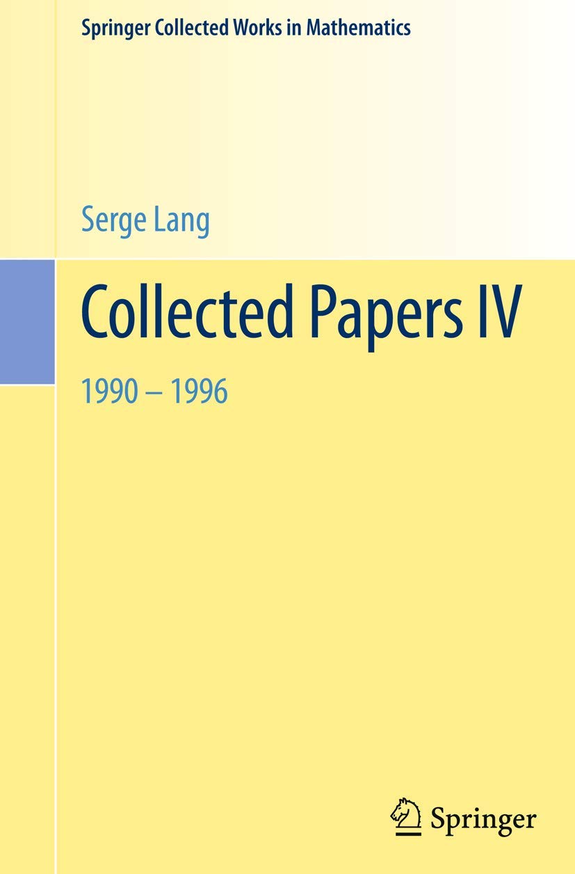Collected Papers Iv: 19901996 (Springer Collected Works In Mathematics) (English And German Edition),Used