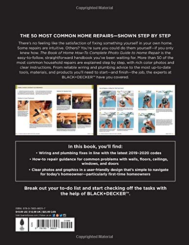 Black & Decker The Book Of Home Howto Complete Photo Guide To Home Repair: Wiring  Plumbing  Floors  Walls  Windows & Doors,New
