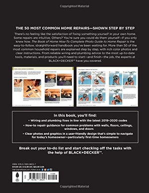 Black & Decker The Book of Home HowTo Complete Photo Guide to Home Repair: Wiring  Plumbing  Floors  Walls  Windows & Doors,Used