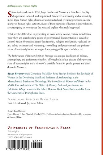 The Performance Of Human Rights In Morocco (Pennsylvania Studies In Human Rights),New
