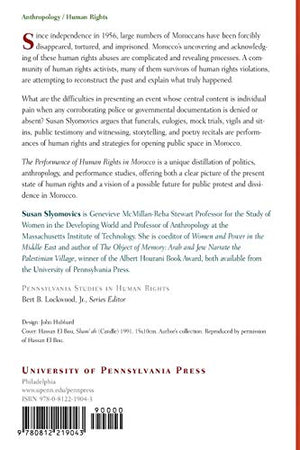 The Performance of Human Rights in Morocco (Pennsylvania Studies in Human Rights),Used