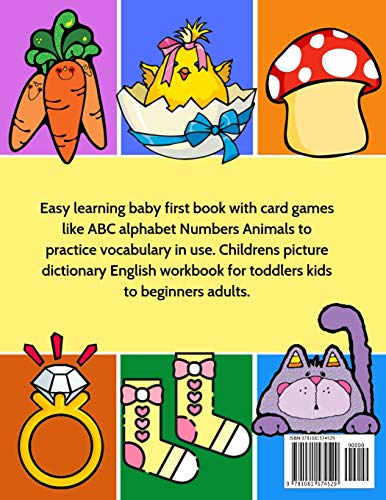 600 Basic Words Cartoons Flash Cards Bilingual English Gujarati: Easy learning baby first book with card games like ABC alphabet,Used