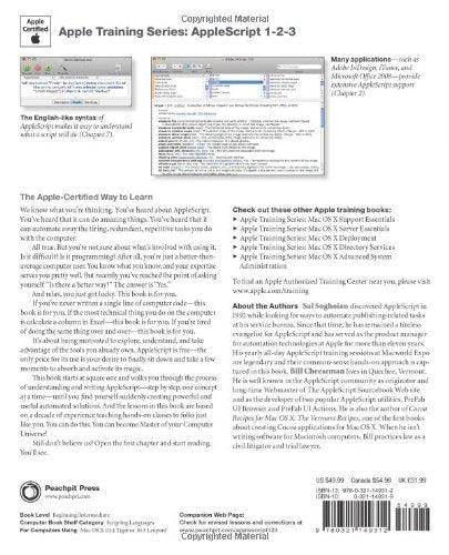 Apple Training Series: AppleScript 123,Used