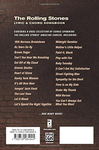 Rolling Stones  Lyric & Chord Songbook,Used