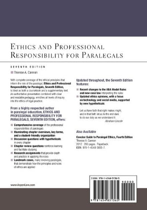 Ethics And Professional Responsibility For Paralegals, Seventh Edition (Aspen College)