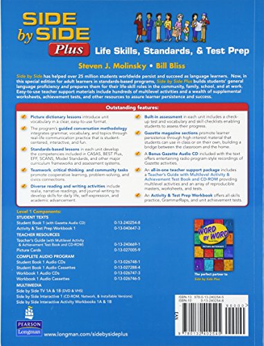 Side By Side Plus 1: Life Skills, Standards, & Test Prep (3Rd Edition),Used
