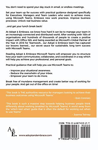 Adopt & Embrace Microsoft Teams: A manager's guide to communication, collaboration and coordination with Microsoft Teams,Used