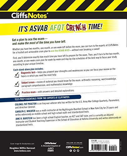 CliffsNotes ASVAB AFQT Cram Plan: 2nd Edition, Revised (CliffsNotes Cram Plan),Used