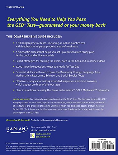 Kaplan GED Test 2016 Strategies, Practice, and Review: Online + Book (Kaplan Test Prep),Used