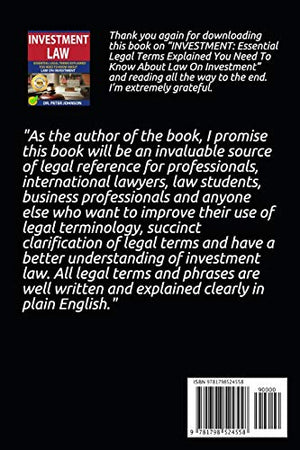 INVESTMENT LAW: Essential Legal Terms Explained You Need To Know About Law On Investment!,Used