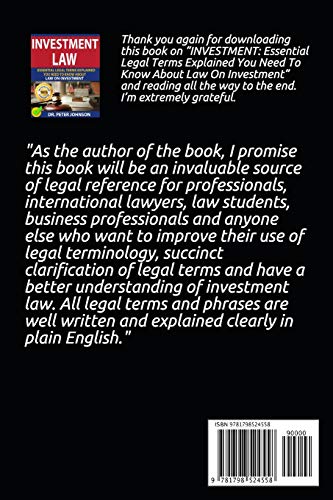 INVESTMENT LAW: Essential Legal Terms Explained You Need To Know About Law On Investment!,Used