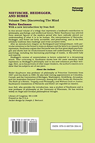 Nietzsche, Heidegger, and Buber: Discovering the Mind, Volume 2 (Discovering the Mind Series),Used