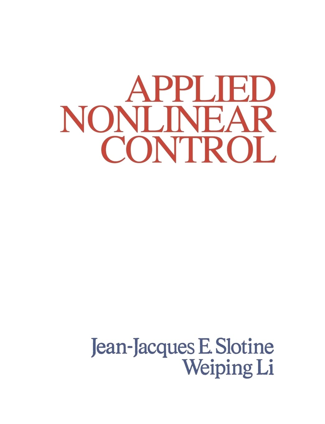 Applied Nonlinear Control,Used