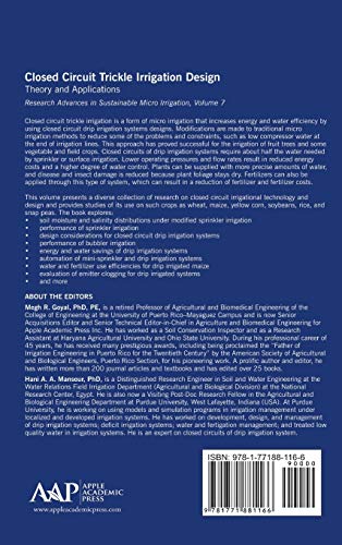 Closed Circuit Trickle Irrigation Design: Theory and Applications (Research Advances in Sustainable Micro Irrigation),Used