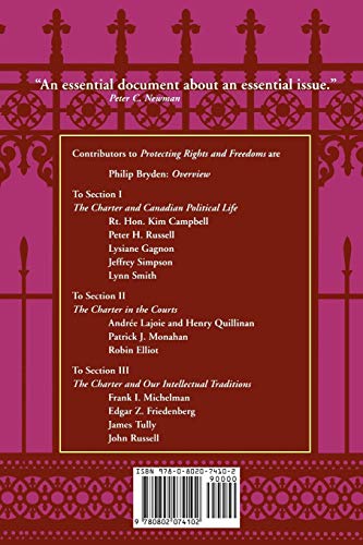 Protecting Rights and Freedoms: Essays on the Charter's Place in Canada's Political, Legal, and Intellectual life (Heritage),Used