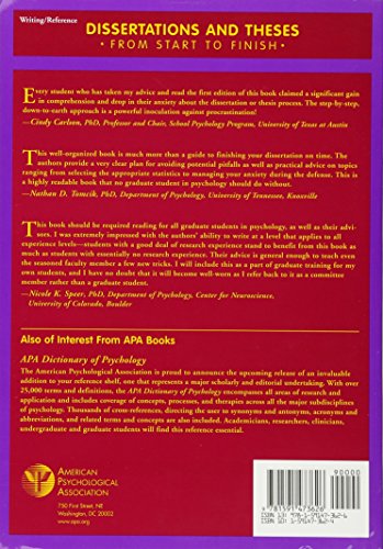 Dissertations And Theses From Start To Finish: Psychology And Related Fields