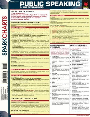 Sparknotes Presentations And Public Speaking: Sparkcharts,New