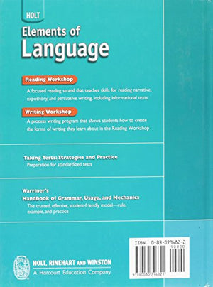 Elements Of Language: Student Edition Fourth Course 2007,Used