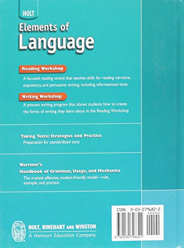 Elements Of Language: Student Edition Fourth Course 2007,Used