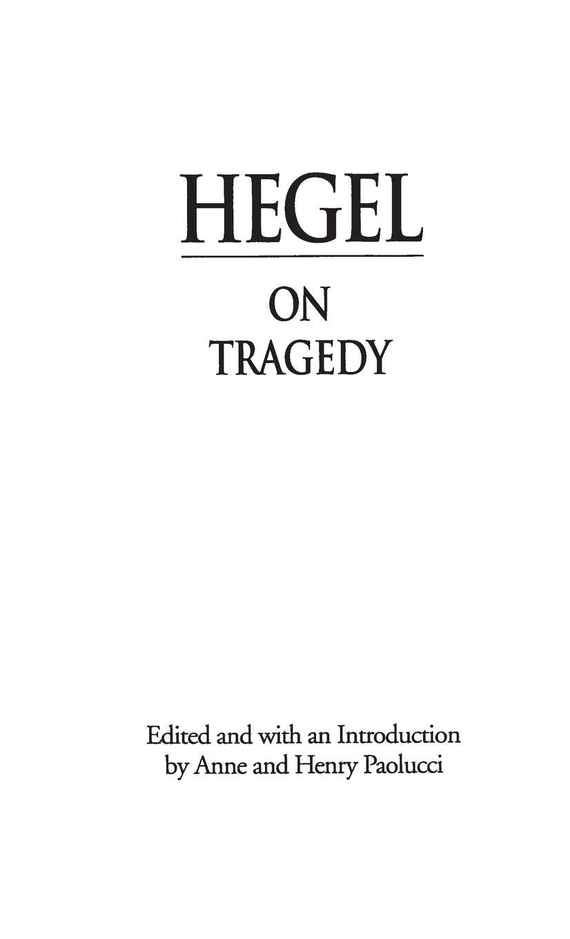 Hegel On Tragedy