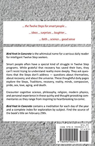 Bird Feet In Concrete:366 daily meditations for thoughtful Twelve Step seekers,Used