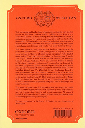 Henry Fielding  Plays, Volume III 17341742 (The Wesleyan Edition of the Works of Henry Fielding),Used