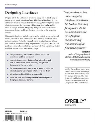 Designing Interfaces: Patterns for Effective Interaction Design,New