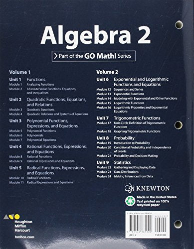 Interactive Student Edition Volume 2 2015 (Hmh Algebra 2)-used
