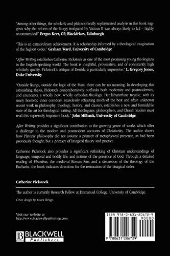 After Writing: On the Liturgical Cosummation of Philosophy,Used