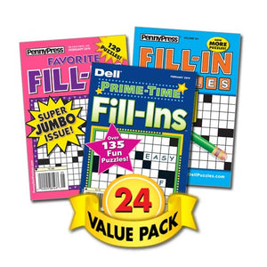 Word Fillin Puzzle Books For Teens, Adults & Seniors  24 Pack [Paperback] Penny Press/Dell Magazines