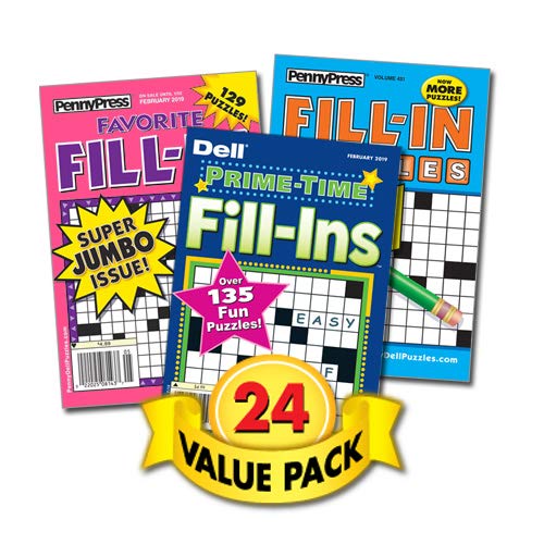 Word Fillin Puzzle Books For Teens, Adults & Seniors  24 Pack [Paperback] Penny Press/Dell Magazines