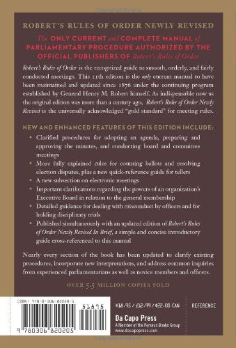 Robert'S Rules Of Order Newly Revised,New