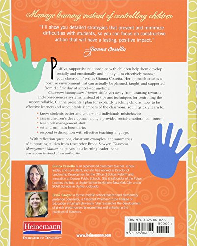 Classroom Management Matters: The Socialemotional Learning Approach Children Deserve,Used