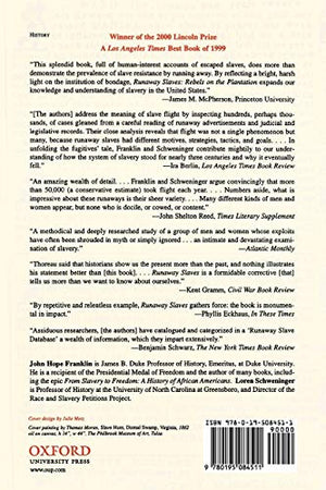 Runaway Slaves: Rebels on the Plantation,Used