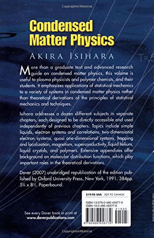 Condensed Matter Physics (Dover Books on Physics),New